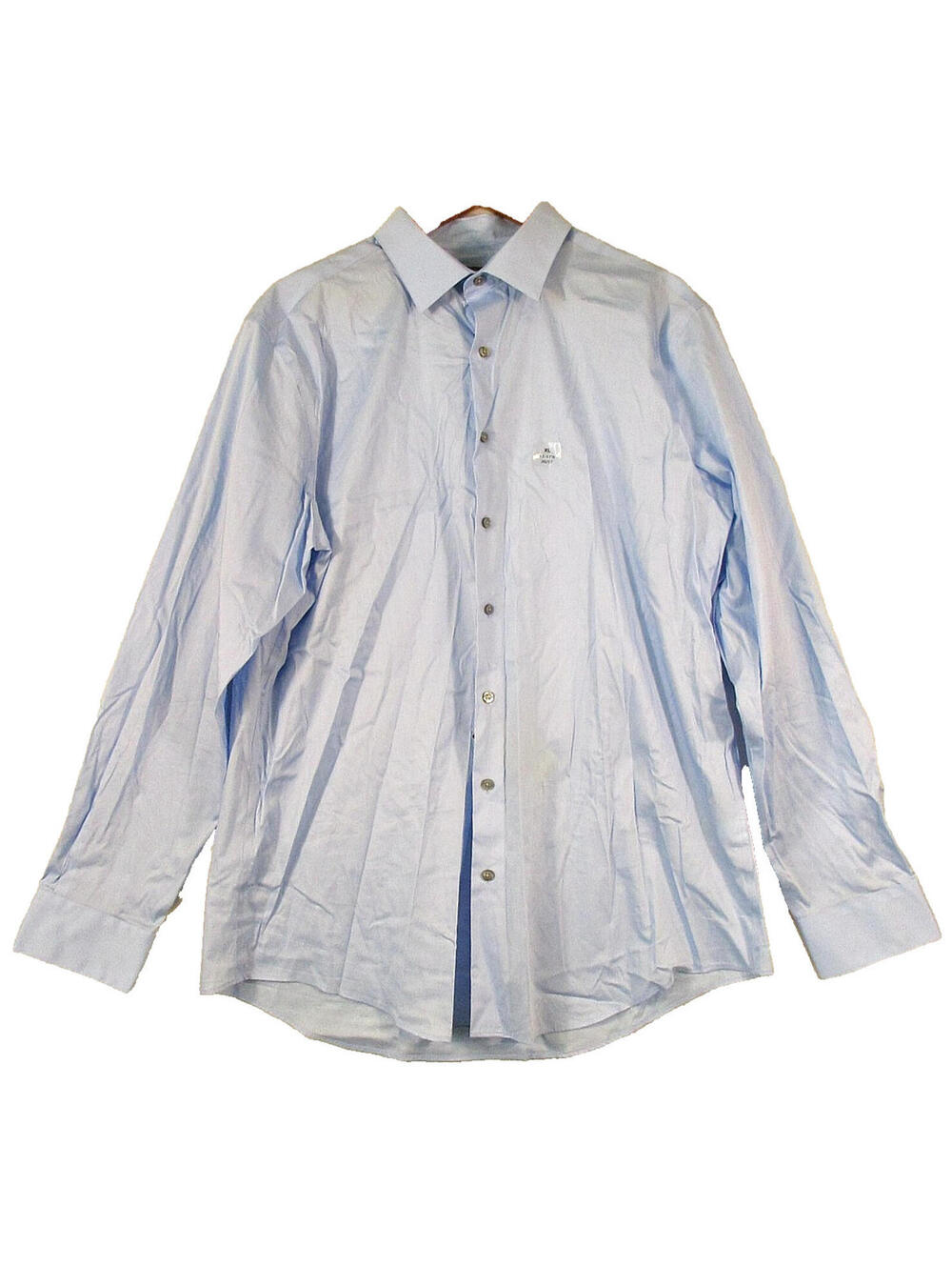 Alfani Mens Button Front Cotton Shirt Slim Fit Long Sleeve Size XL Blue
